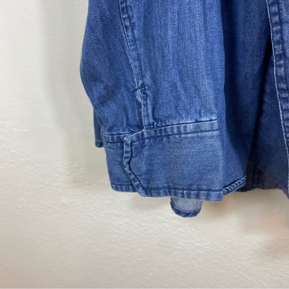 Urban Outfitters Silence + Noise Med Kirra Swing Chambray Denim Waterfall Jacket - Picture 7 of 7